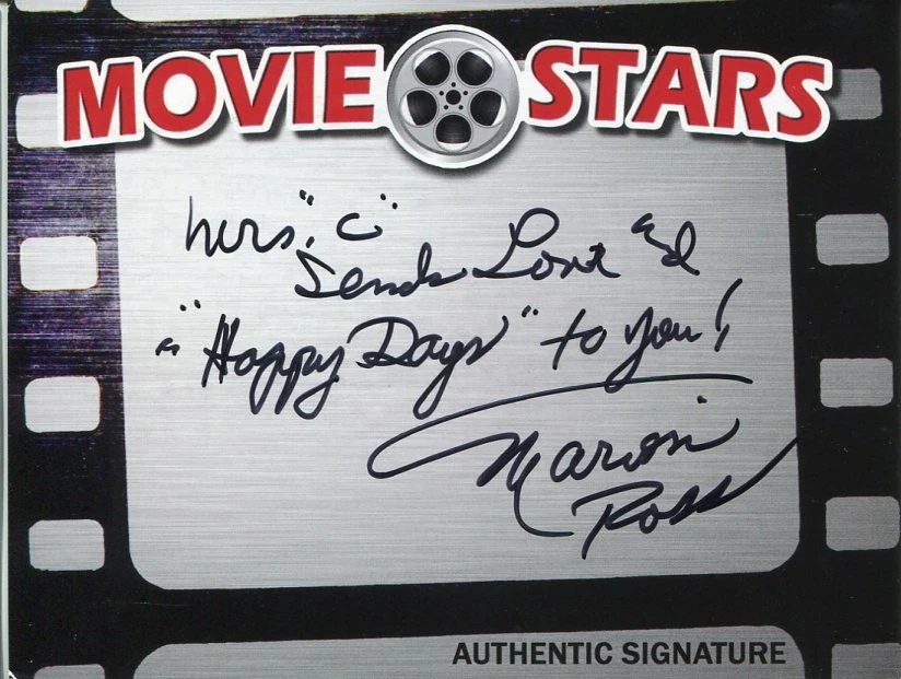 Marion Ross Happy Days Operation Petticoat Signed Autograph Quote
