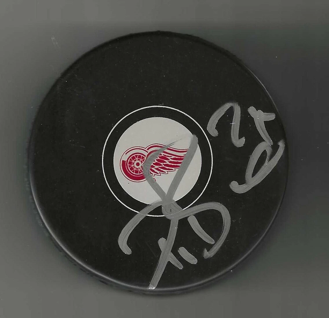 Damien Brunner Signed Detroit Red Wings Puck
