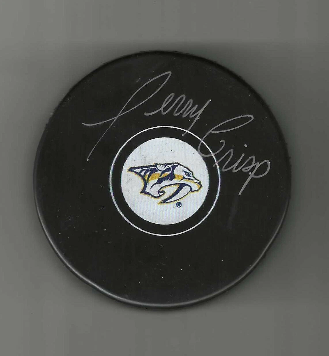 Terry Crisp Signed Nashville Predators Puck
