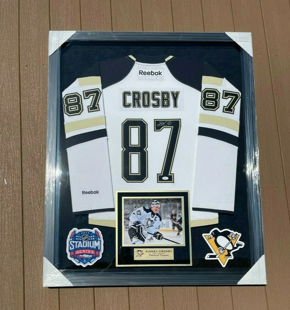 Sidney Crosby Signed Framed Pittsburgh Penguins Stadium Series Jersey JSA COA
