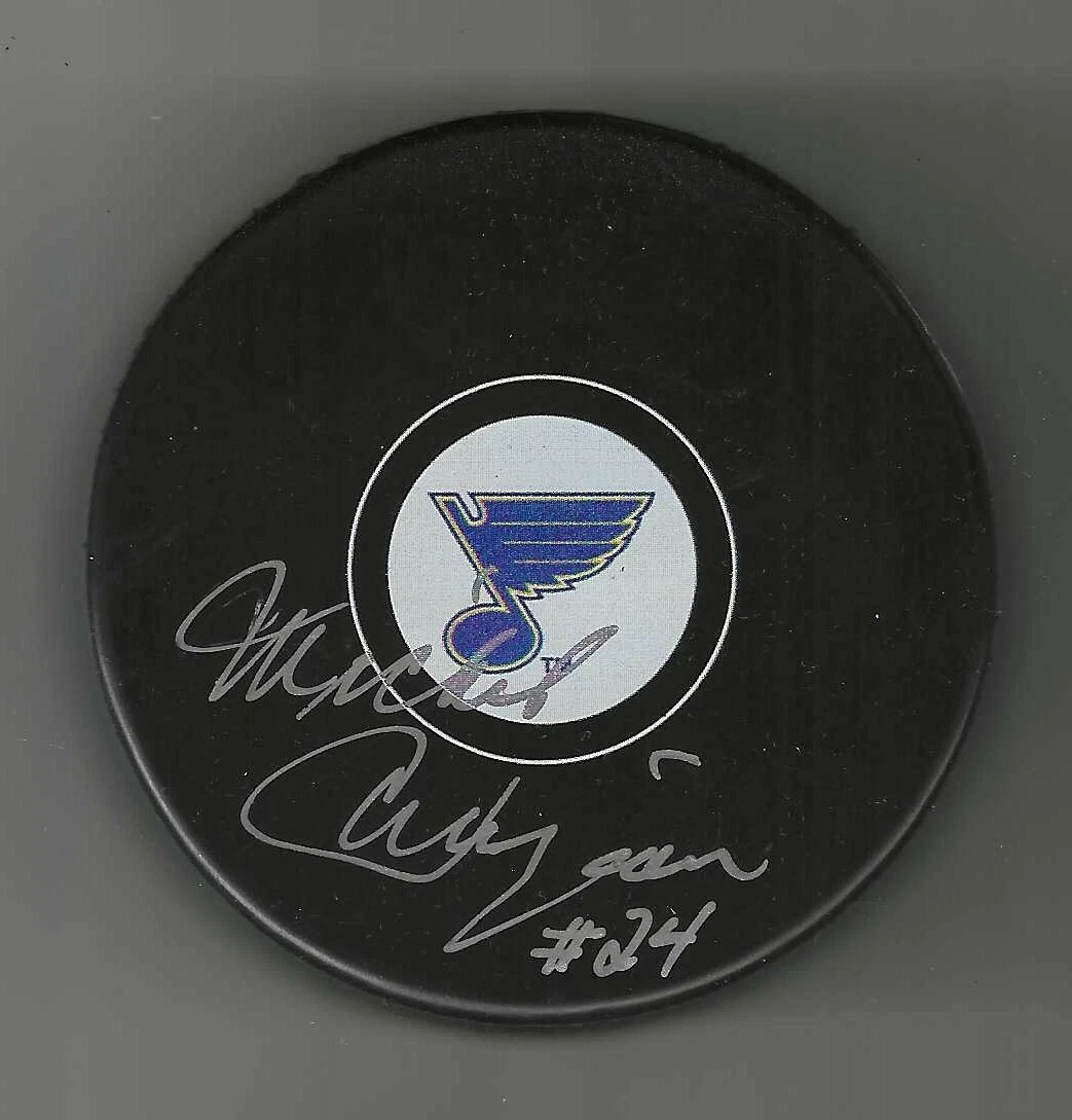 Michel Parizeau Signed St Louis Blues Puck
