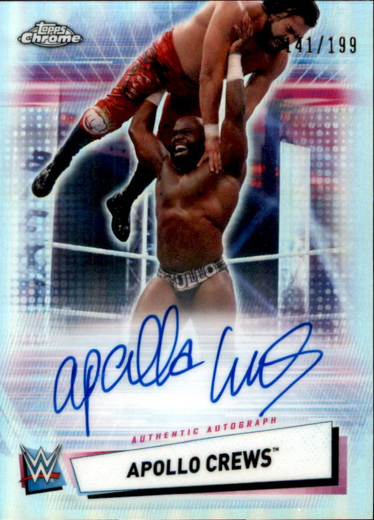 Apollo Crews 2021 Topps Chrome WWE Autograph Card A-AC 141/199
