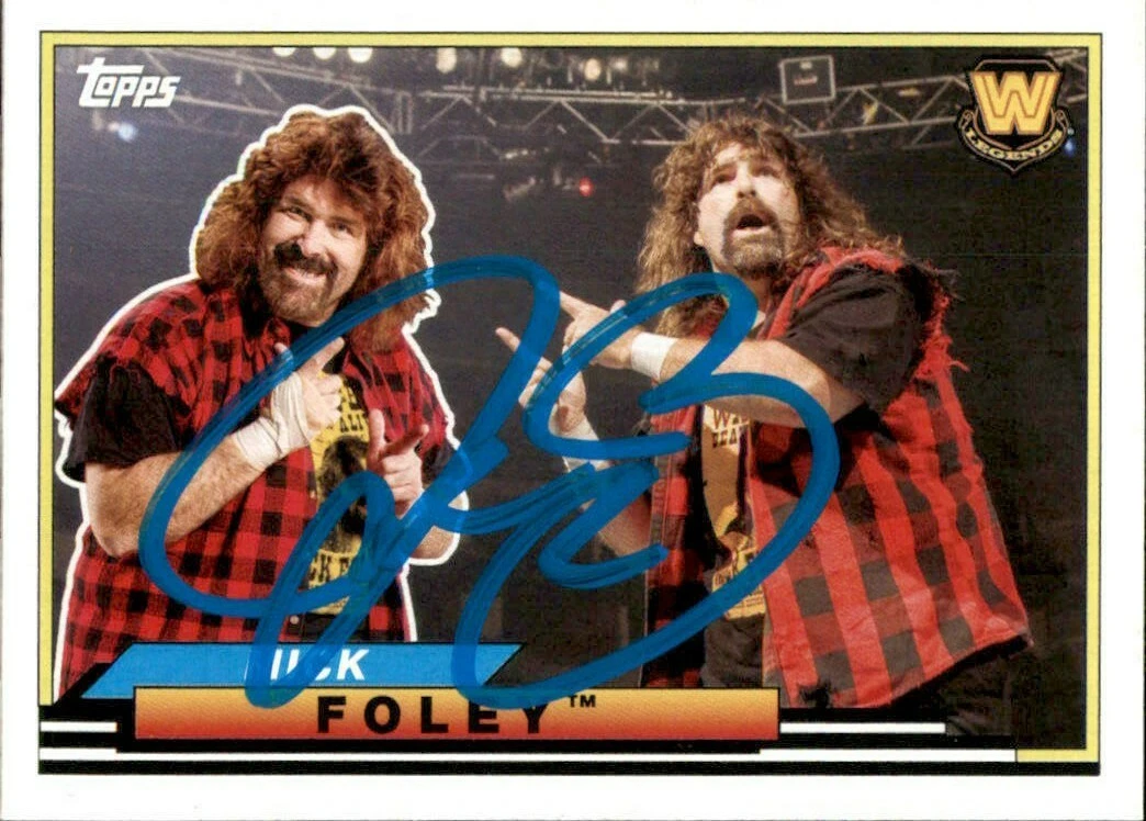 Mick Foley Signed 2018 Topps WWE Big Legend Card BL-34
