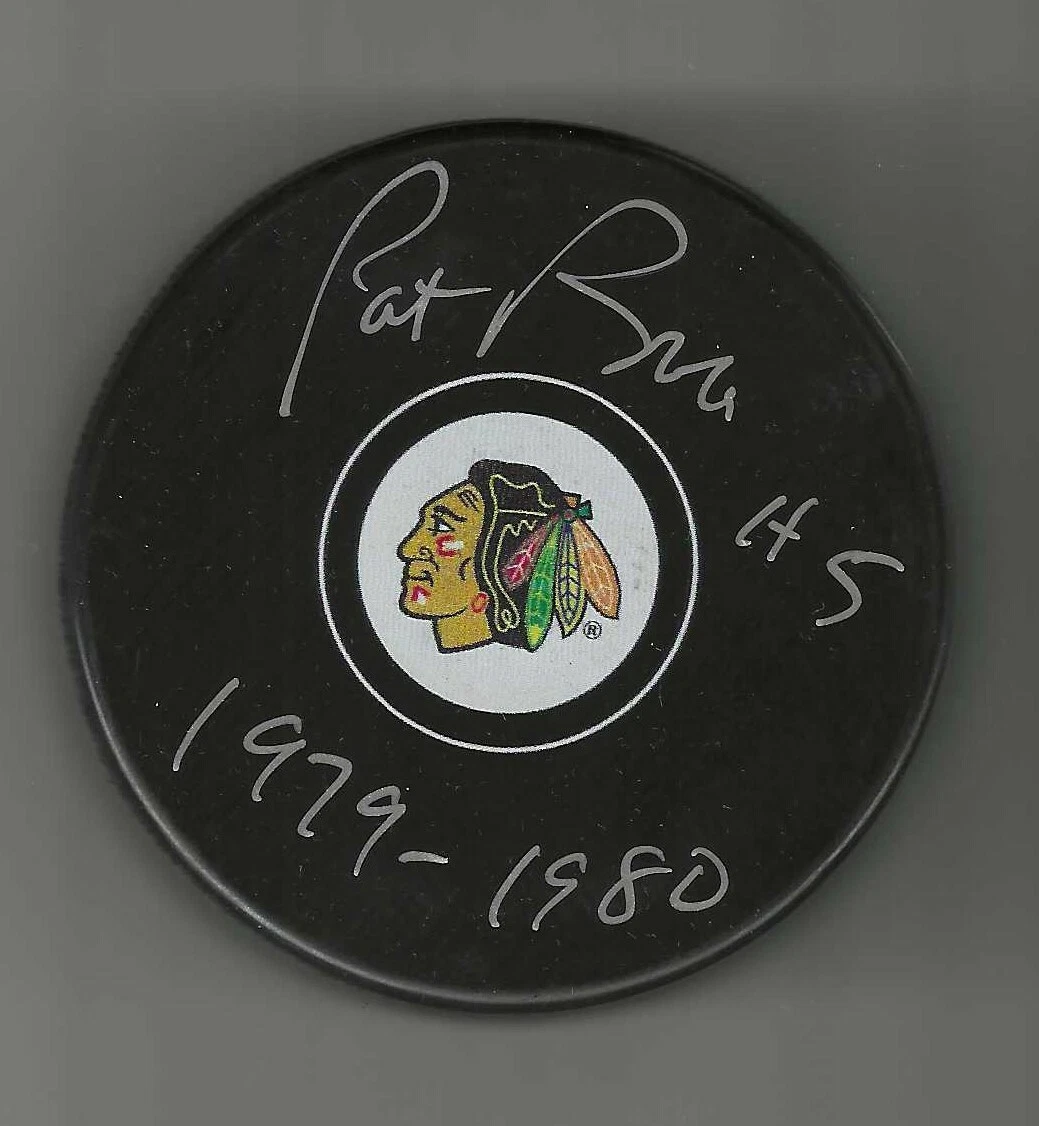 Pat Ribble Signed & Inscribed Chicago Blackhawks Puck
