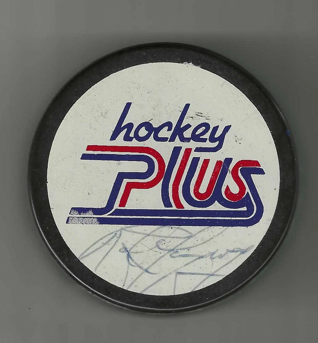 Rod Langway Signed Hockey Plus Puck Washington Capitals
