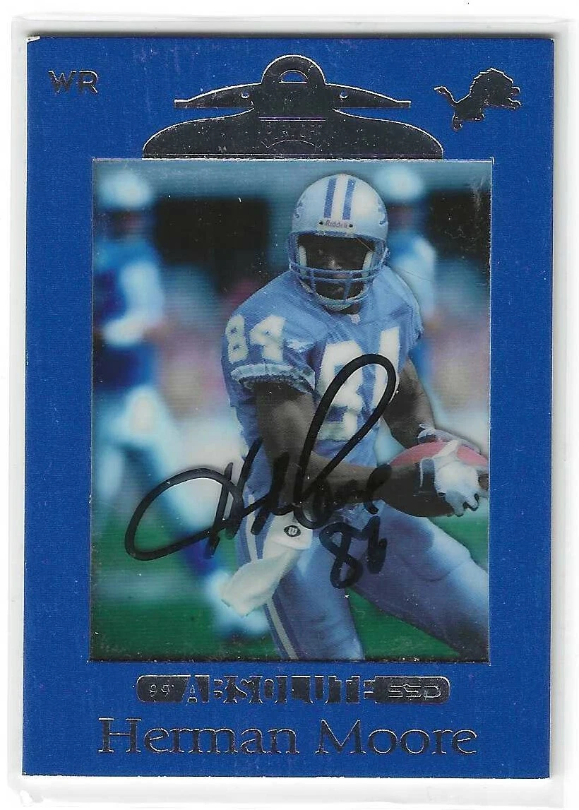 Herman Moore Signed 1999 Playoff Absolute Card #38 Detroit Lions

