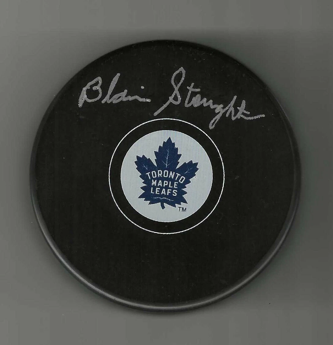 Blaine Stoughton Signed Toronto Maple Leafs Puck
