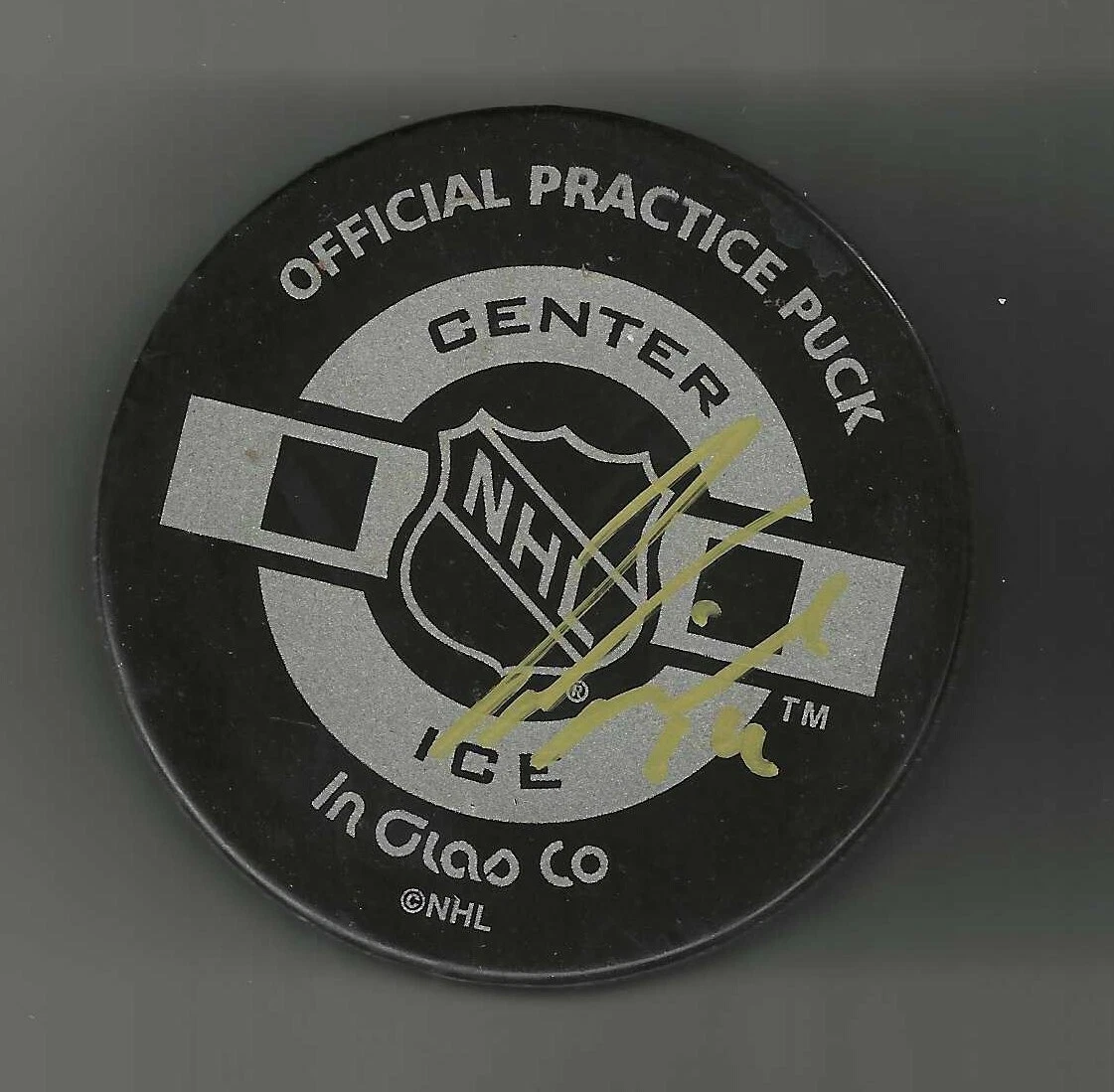 Gustav Nyquist Signed Detroit Red Wings Center Ice Pratcice Puck
