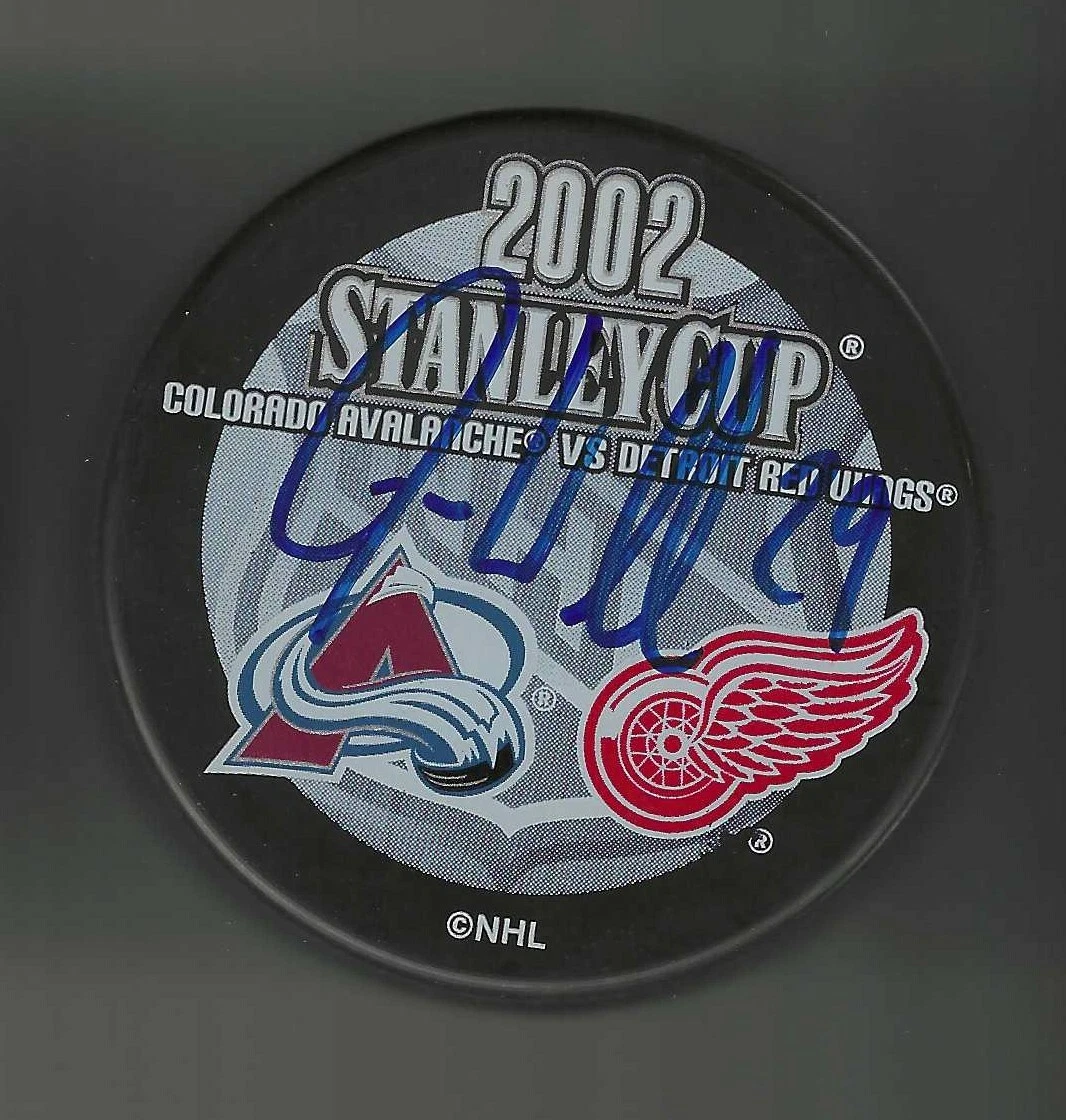 Jason Williams Signed Detroit Red Wings 2002 Stanley Cup Playoffs Matchup Puck
