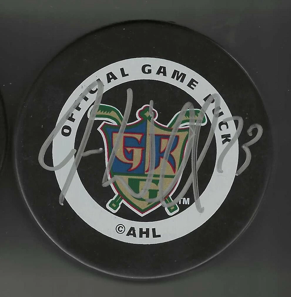 Jason Williams Signed Grand Rapids Griffins Official Game Puck Detroit Red Wings
