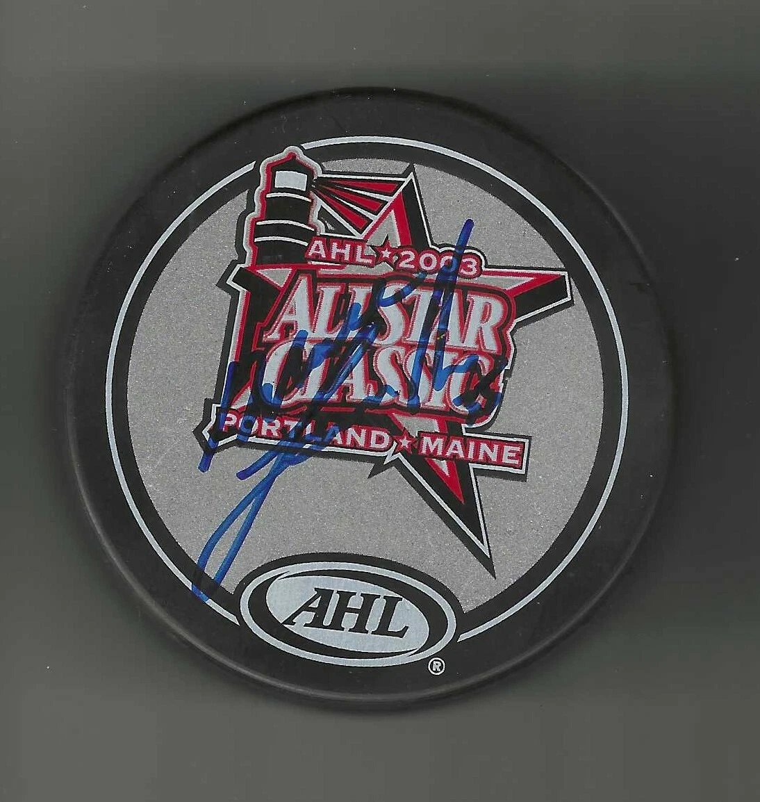 Marc Lamothe Signed 2003 AHL All Star Game Puck Grand Rapids Griffins Red Wings
