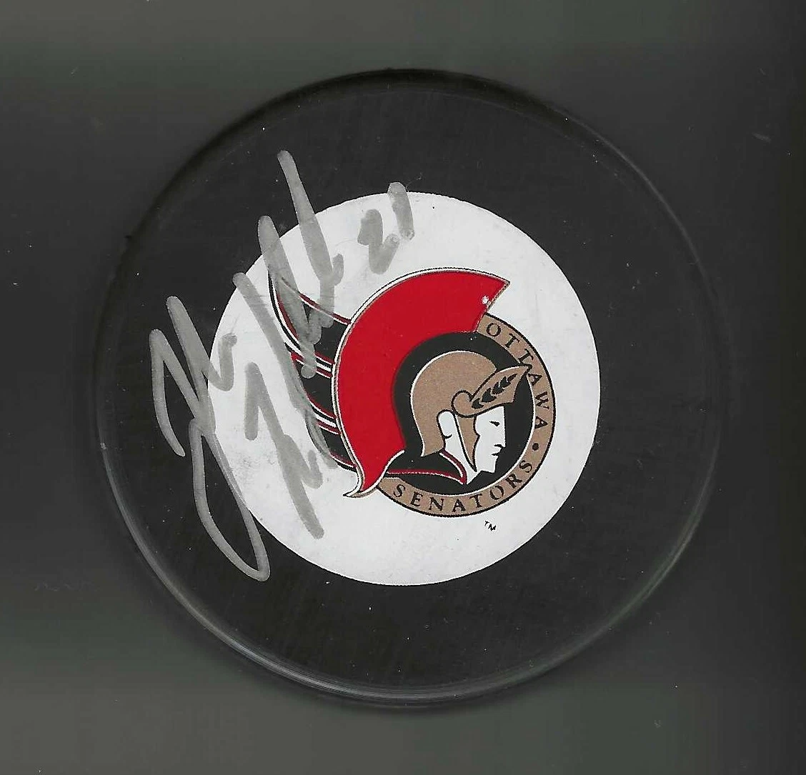 Josh Langfeld Signed Ottawa Senators Trench Puck
