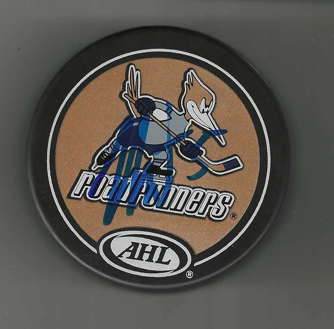 Jeff Woywitka Signed Edmonton Roadrunners Souvenir Puck St Louis Blues
