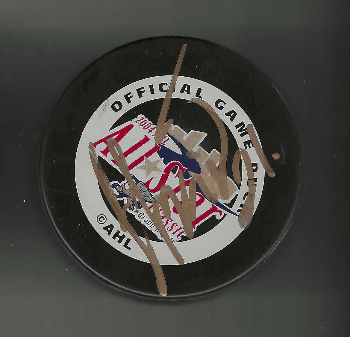Denis Shvidki Signed 2004 AHL All Star Game Puck San Antonio Rampage Panthers
