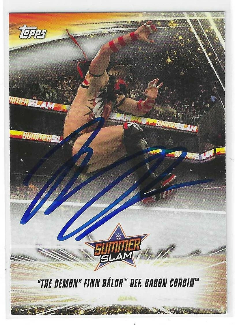 Finn Balor Signed 2019 Topps WWE Summer Slam Card #98
