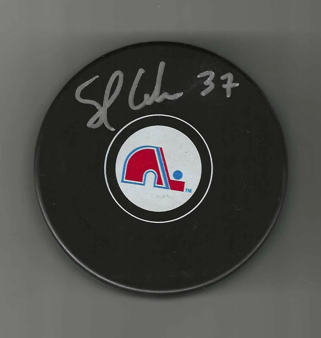 Shawn Anderson Signed Quebec Nordiques Puck
