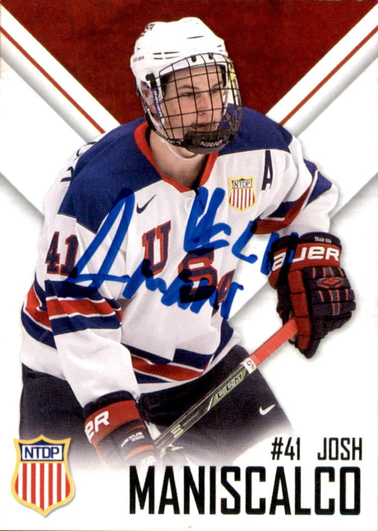 Josh Maniscalco Signed USA NTDP Team Issued 1st Card Pittsburgh Penguins
