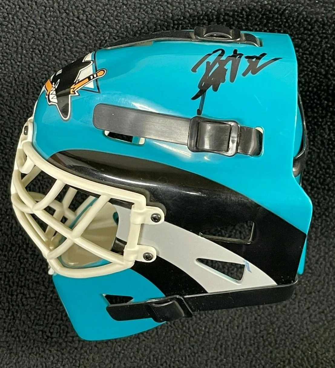 Dmitri Patzold Signed San Jose Sharks Mini Goalie Mask Helmet
