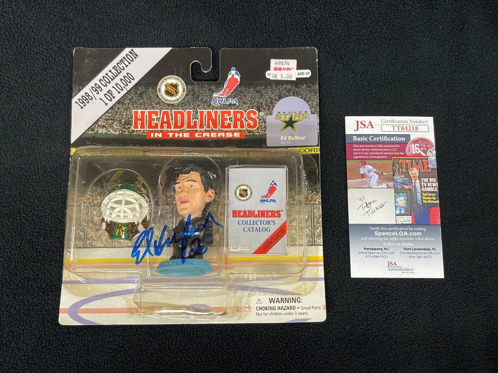 Ed Belfour Signed Dallas Stars Headliners Action Figure JSA COA
