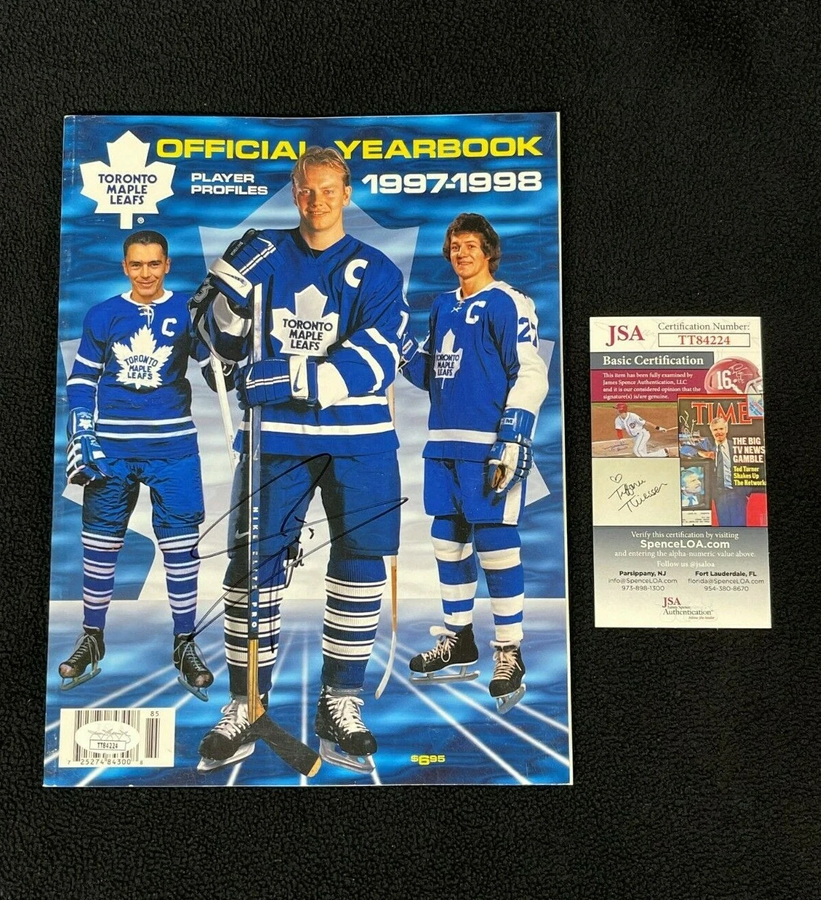 Mats Sundin Signed 1997-98 Toronto Maple Leafs Yearbook Program JSA COA
