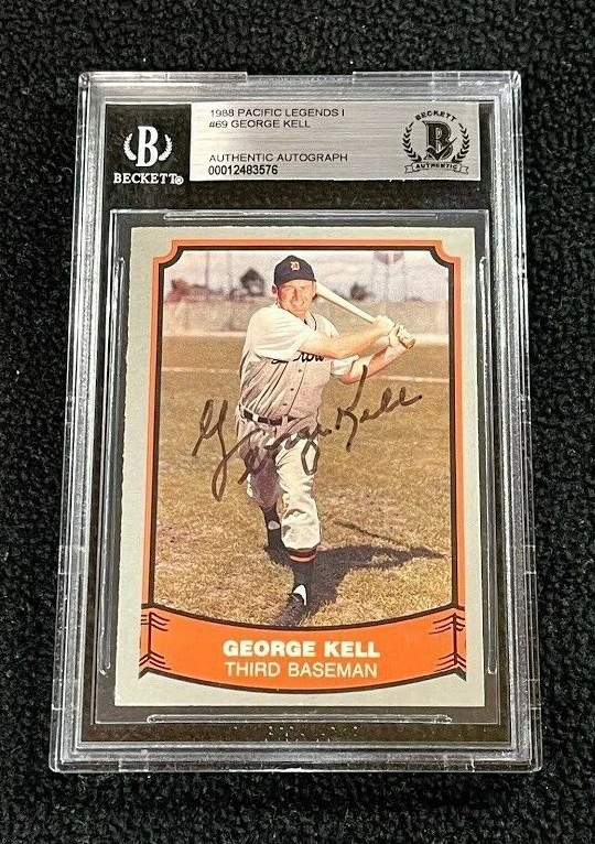 George Kell Signed 1988 Pacific Legends Card #69 Beckett Certified Tigers
