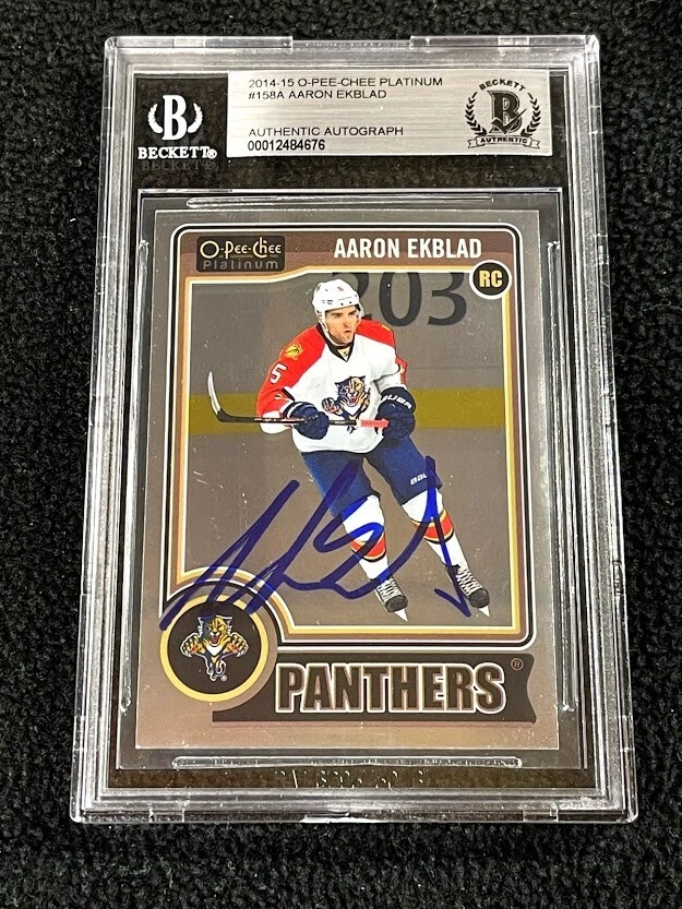 Aaron Ekblad Signed 2014/15 O-Pee-Chee Platinum Rookie Card Beckett Certified
