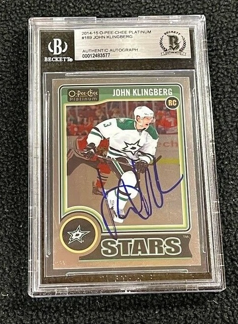 John Klingberg Signed 2014/15 O-Pee-Chee Platinum Rookie Card Beckett Certified
