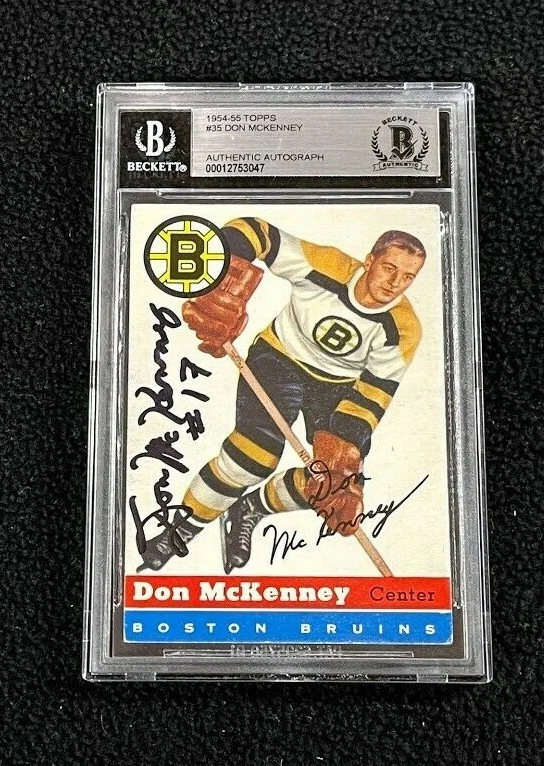Don McKenney Signed 1954/55 Topps Rookie Card #35 Beckett Certified
