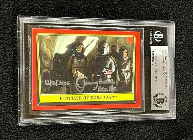 Jeremy Bulloch Signed 1983 Star Wars Return Of The Jedi Card Boba Fett BAS Slab

