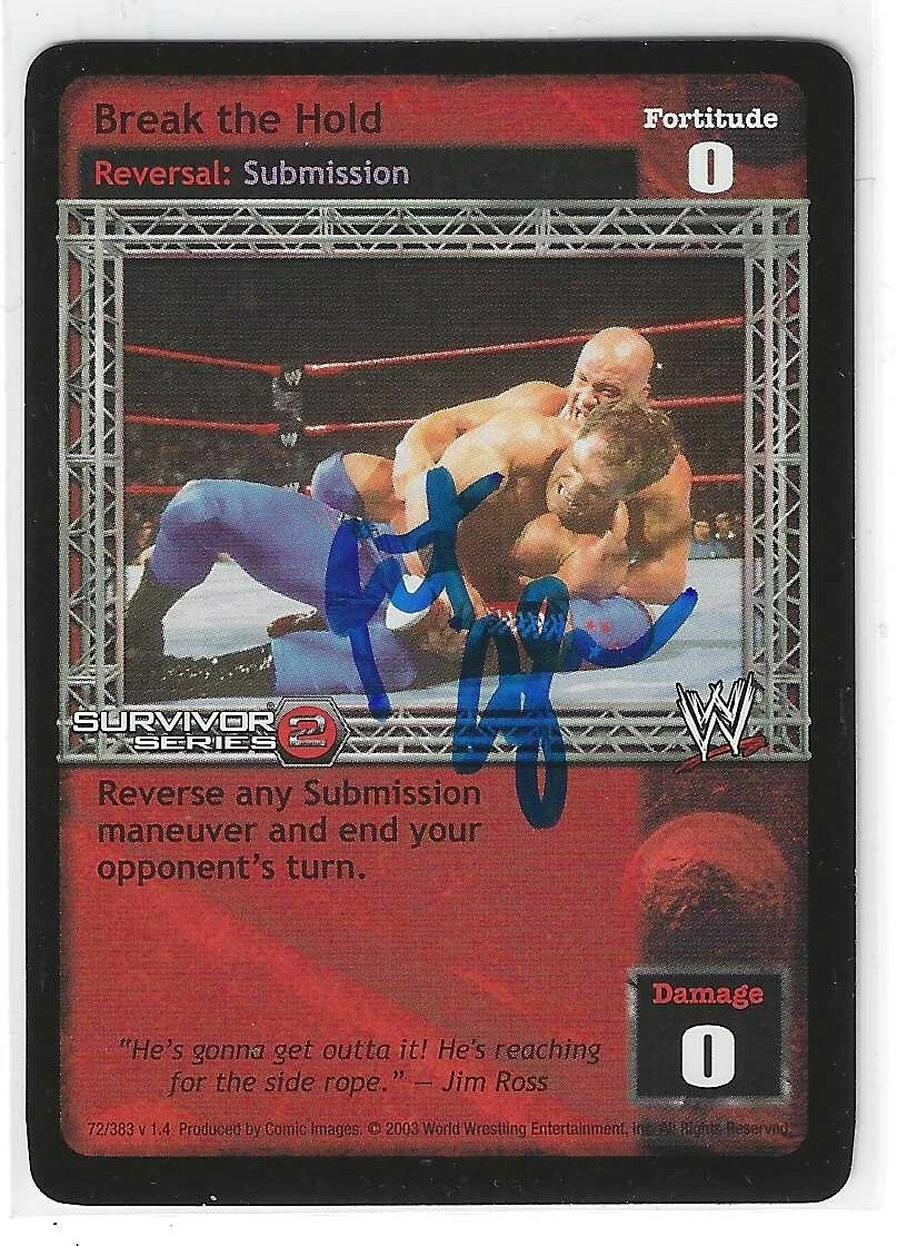 Kurt Angle Signed 2003 WWE Raw Deal Game Card

