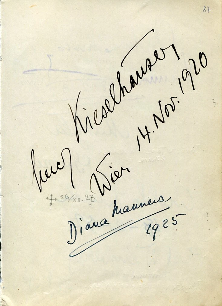 Lucy Kieselhausen Aroldo Lindi Arturo Lucon Diana Manners Gremo Signed Autograph

