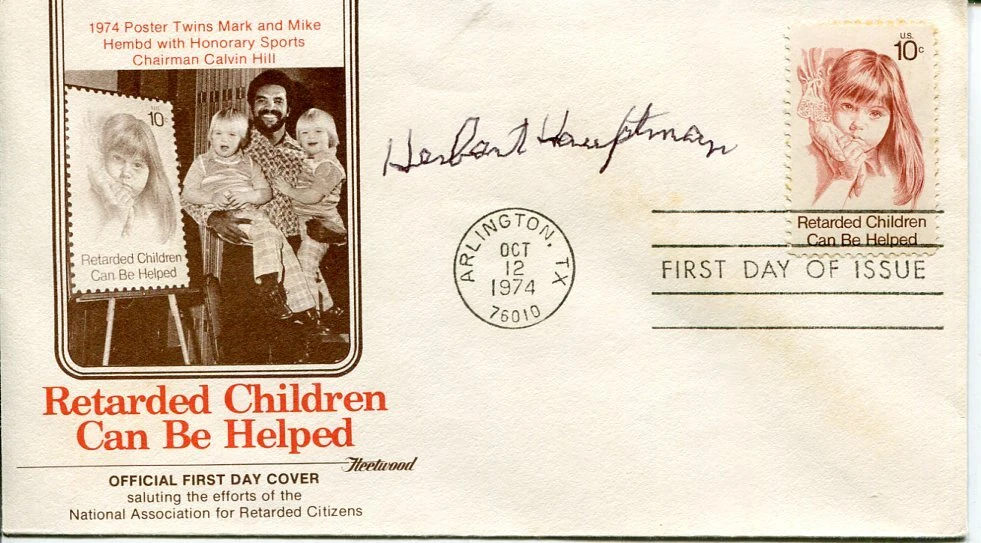 Herbert Hauptman Nobel Prize Chemistry Mathematician Rare Signed Autograph FDC
