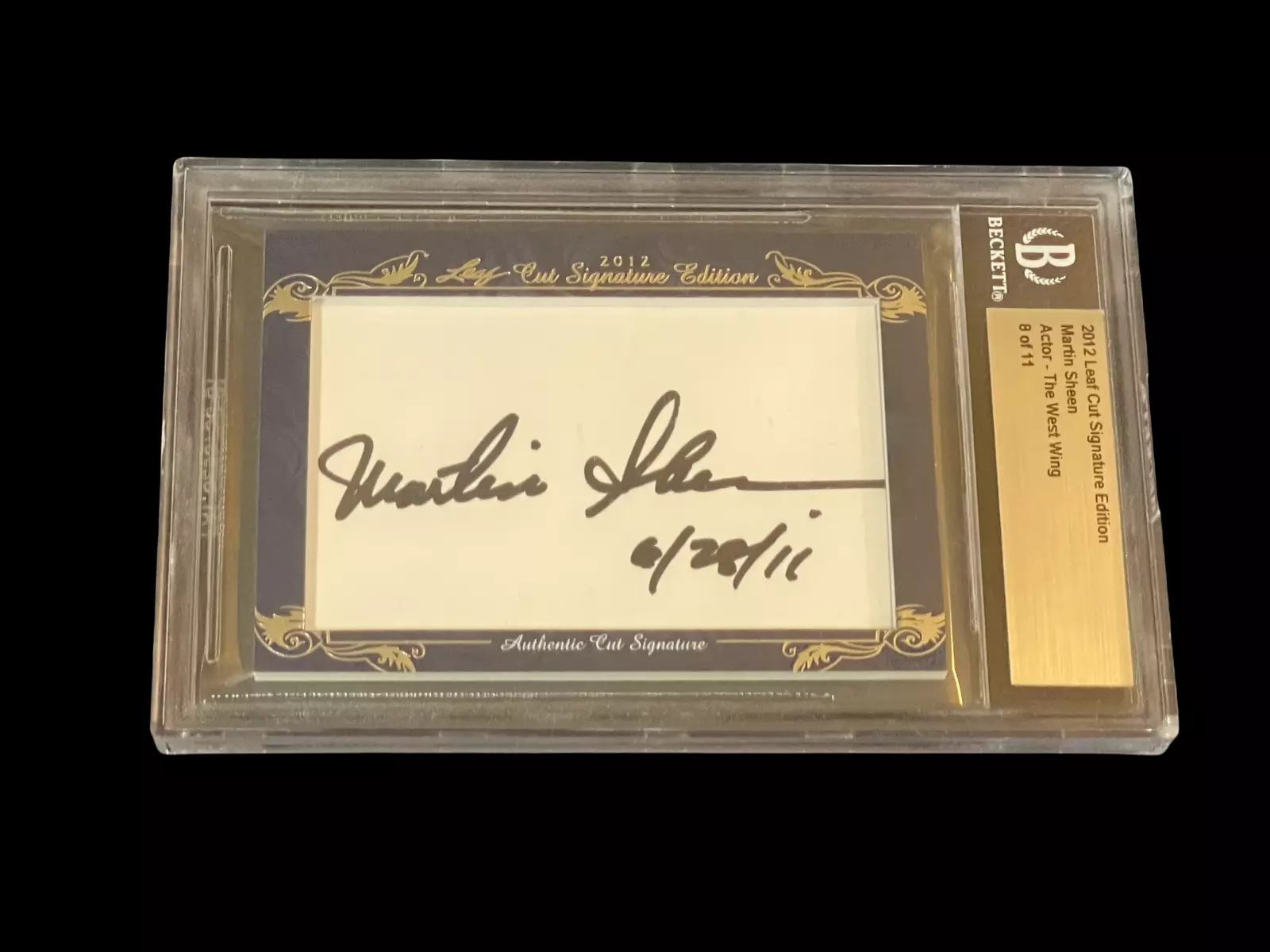 Martin Sheen West Wing Apocalypse Now 2012 Leaf Cut Signed Autograph #8/11 BAS
