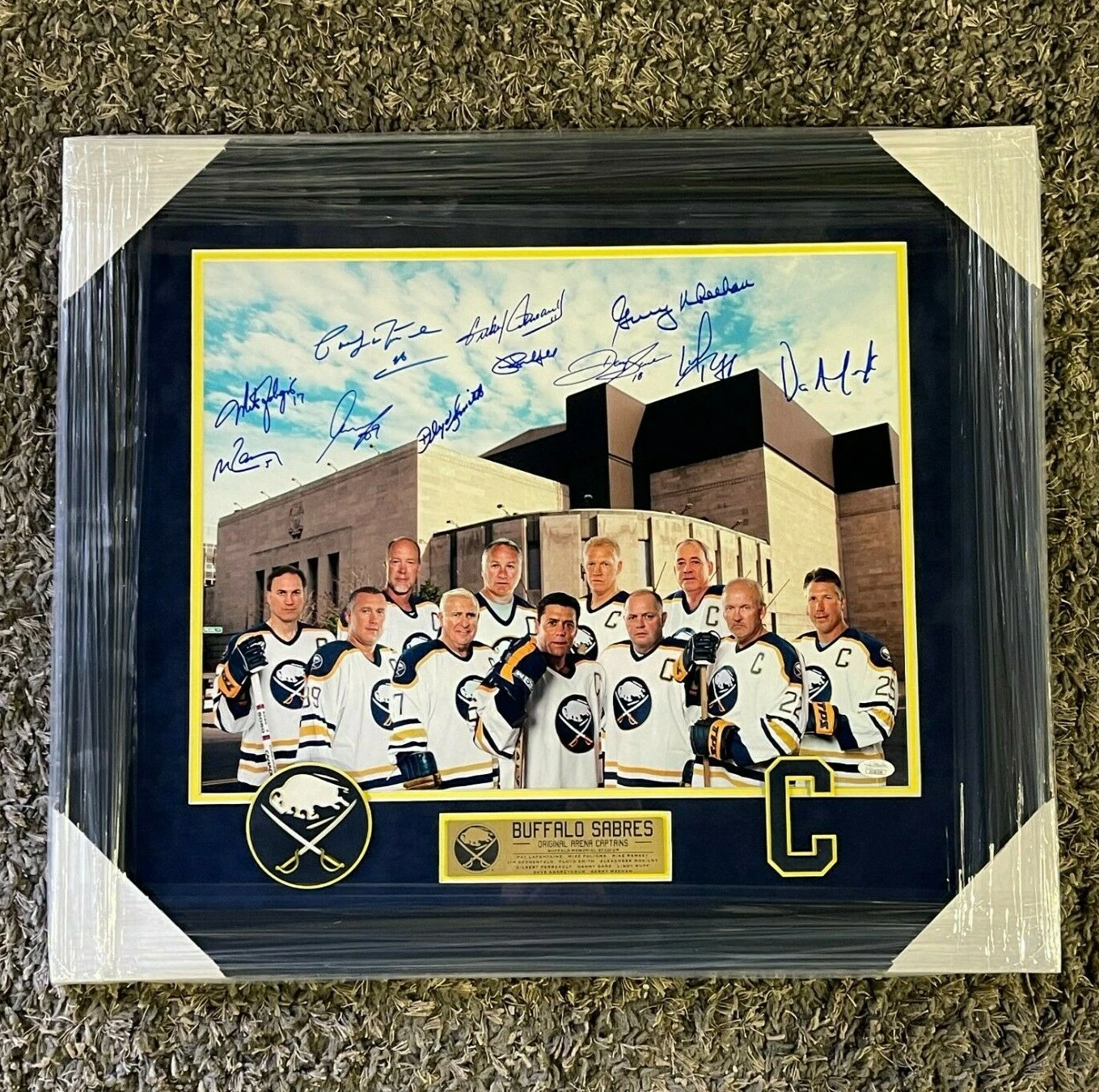 Buffalo Sabres Original Arena Captains Multi-Signed Framed 16x20 Photo JSA COA
