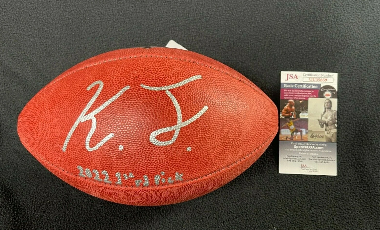 Kayvon Thibodeaux Signed & Inscribed 2022 1st Rd Pick Duke NFL Football JSA COA
