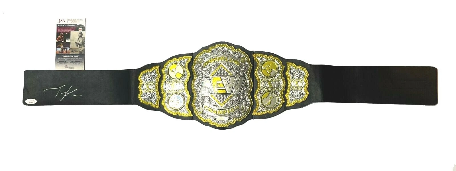 Tony Khan Signed AEW Championship Toy Belt JSA COA
