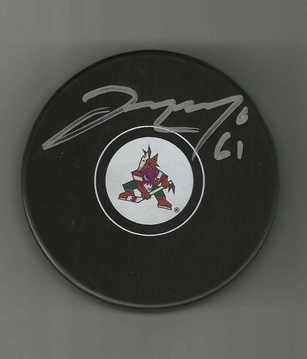 Dysin Mayo Signed Arizona Coyotes Kachina Logo Puck Phoenix
