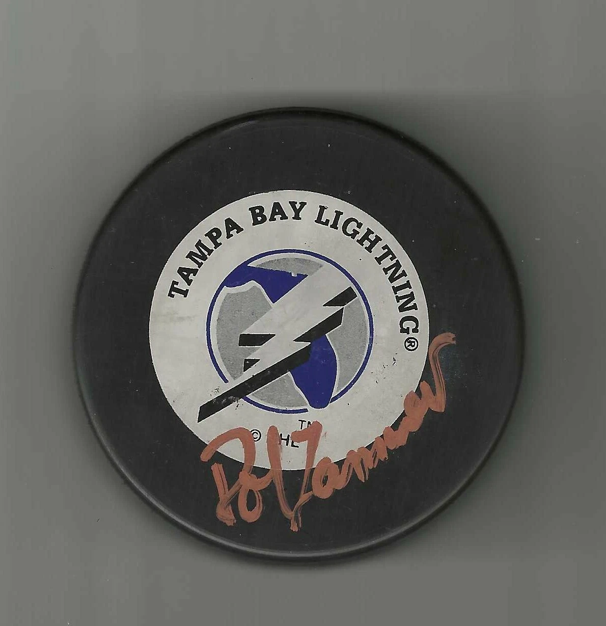 Rob Zamuner Signed Tampa Bay Lightning Trench Puck
