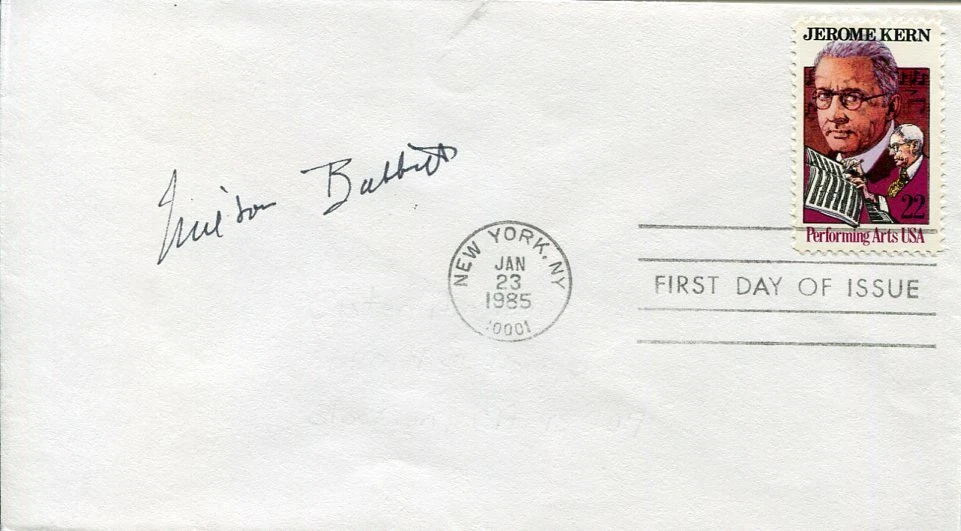 Milton Babbitt Classical Composer Pulitzer Prize Winner Signed Autograph FDC
