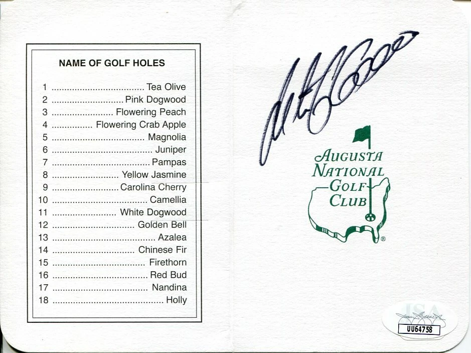 Retief Goosen PGA Golf US Open Champ HOF Signed Autograph Masters Scorecard JSA
