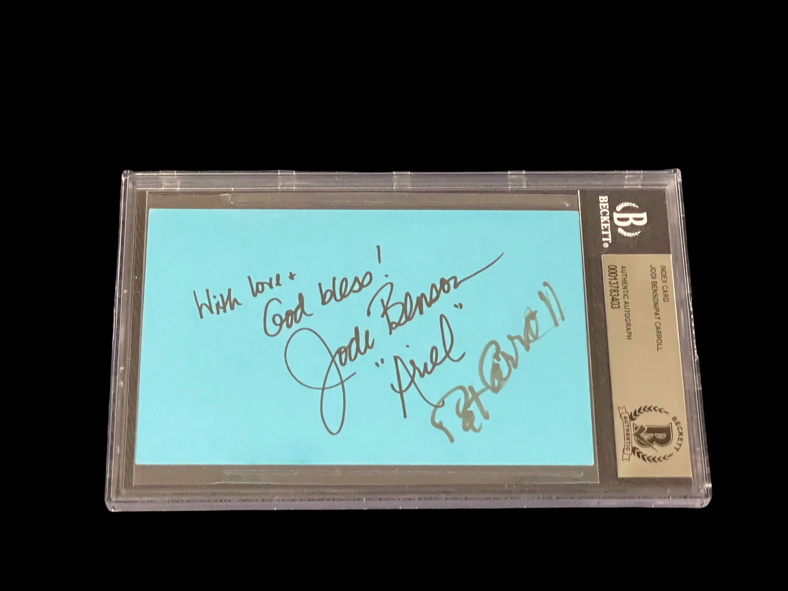 Jodi Benson Pat Carroll Little Mermaid Disney Signed Autograph Slab BAS Beckett
