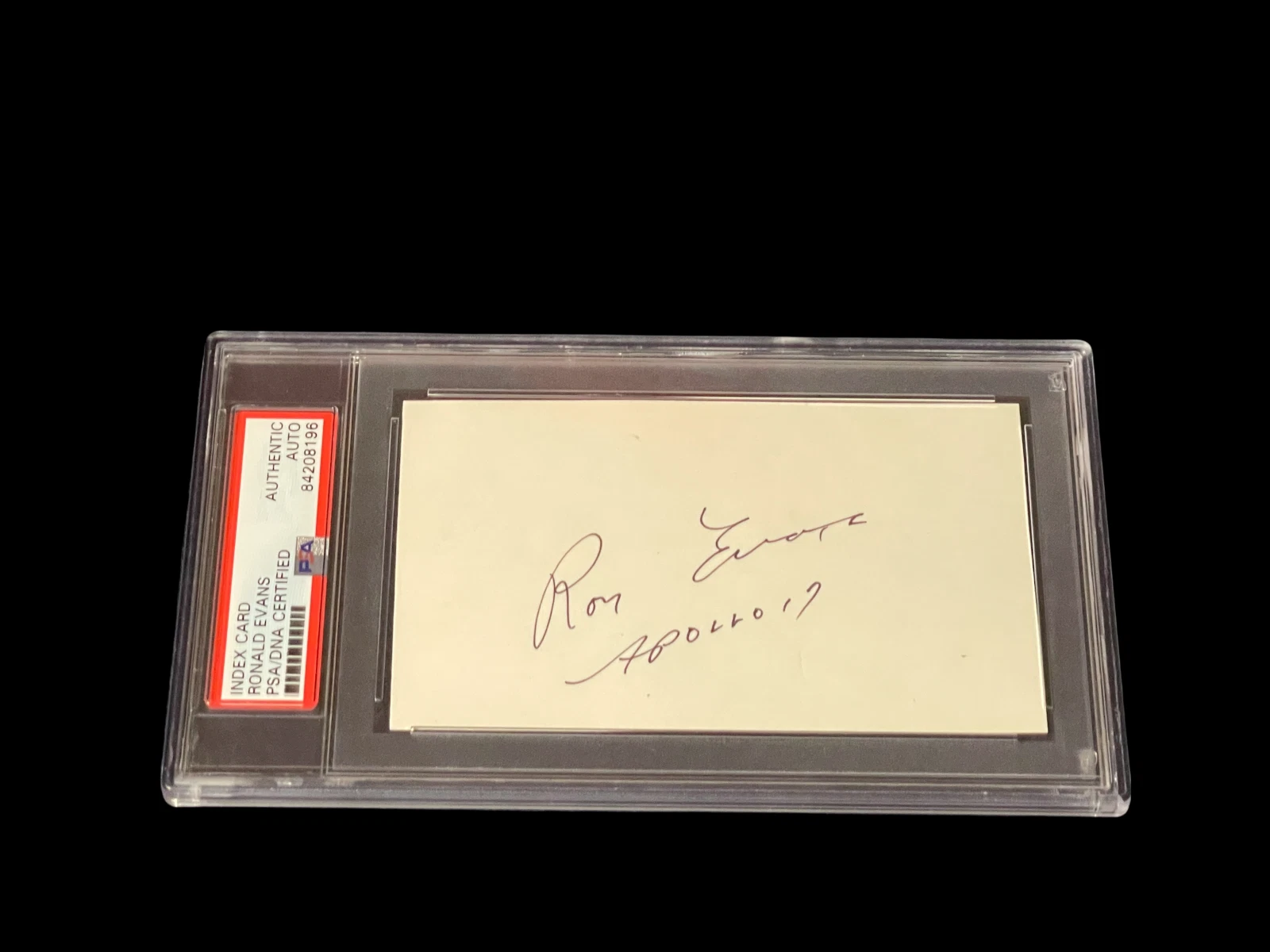 Ronald Ron Evans NASA Astronaut Apollo 17 Space Signed Autograph Slab PSA DNA
