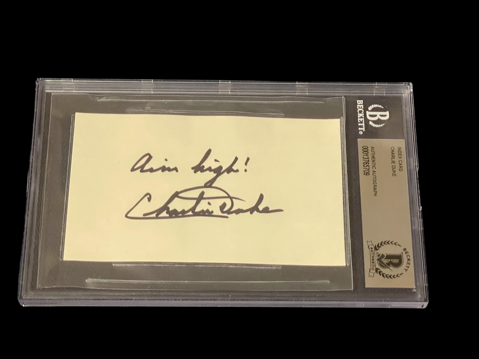 Charlie Charles Duke NASA Apollo 16 Astronaut Signed Autograph Slab BAS Beckett
