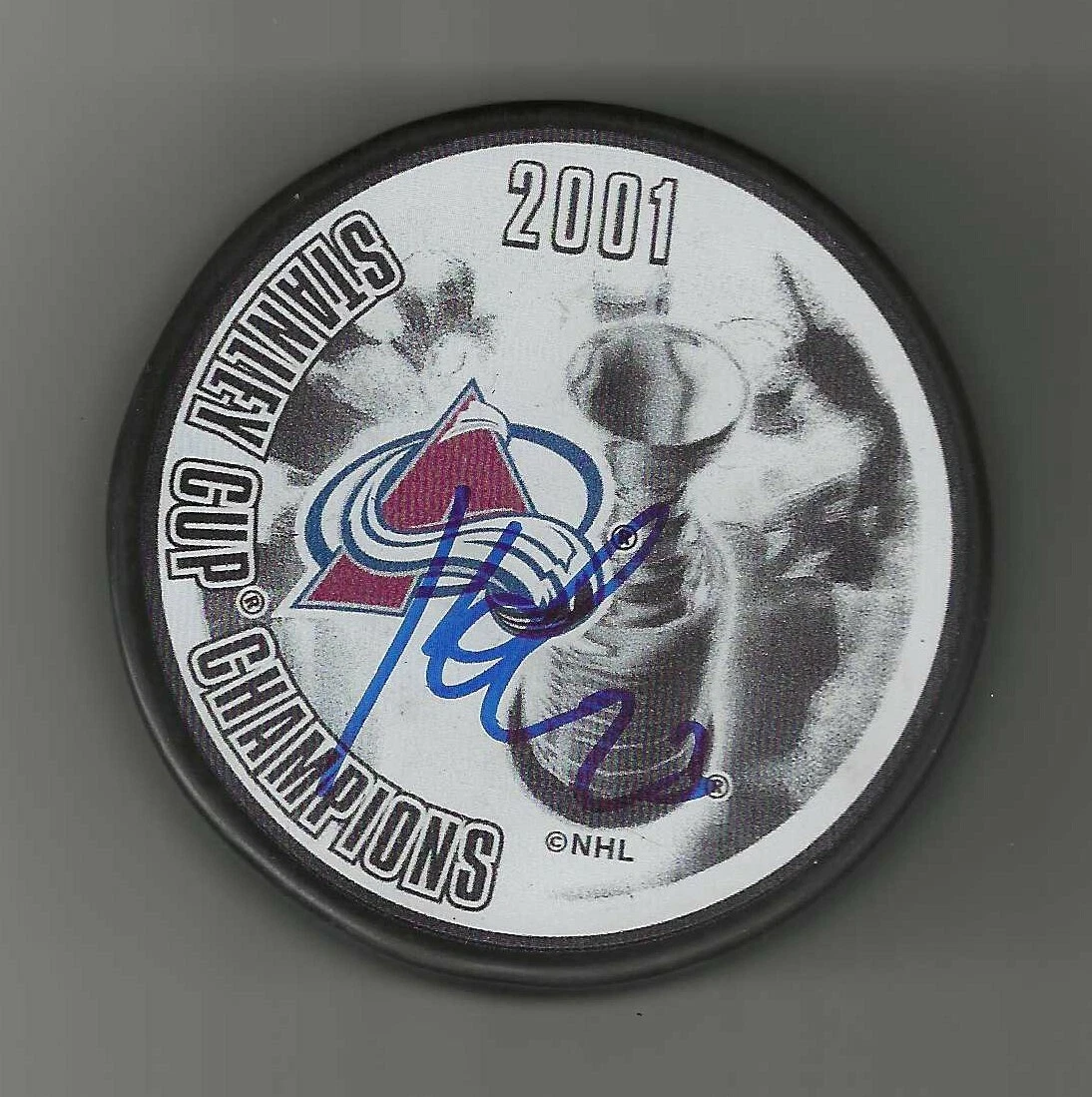 Milan Hejduk Signed Colorado Avalanche 2001 Stanley Cup Champions Puck
