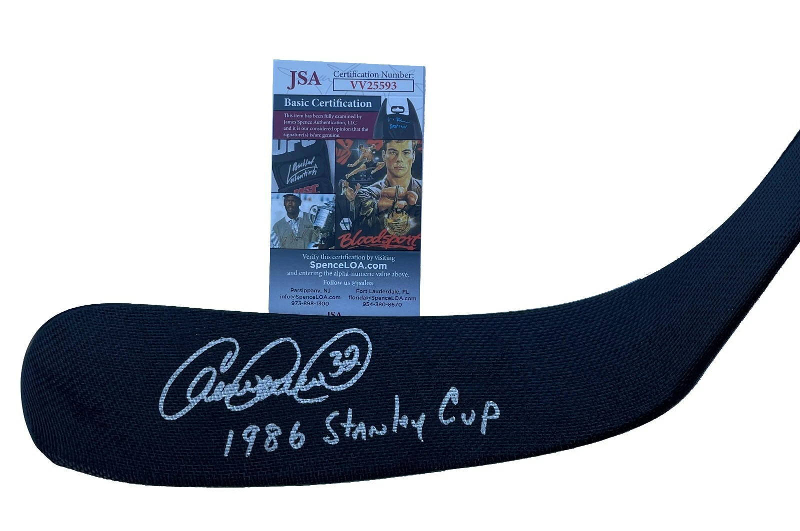 Claude Lemieux Signed & Inscribed 1986 Cup Montreal Canadiens Stick JSA COA
