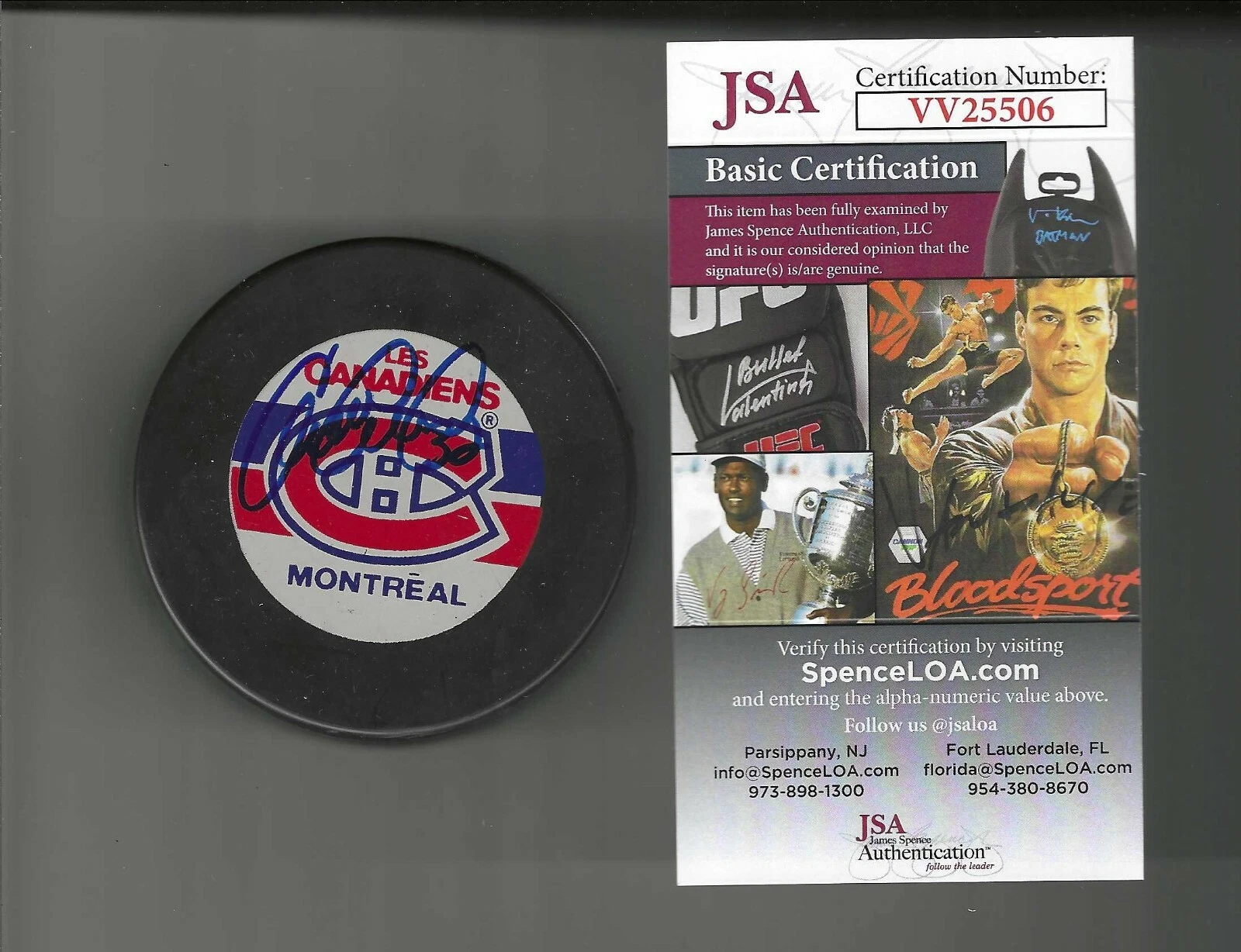 Claude Lemieux Signed Montreal Canadiens Puck JSA COA
