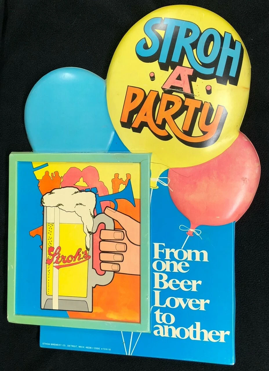 Vintage Stroh's Been Plastic Wall Hanging Stroh A Party Minor Damage
