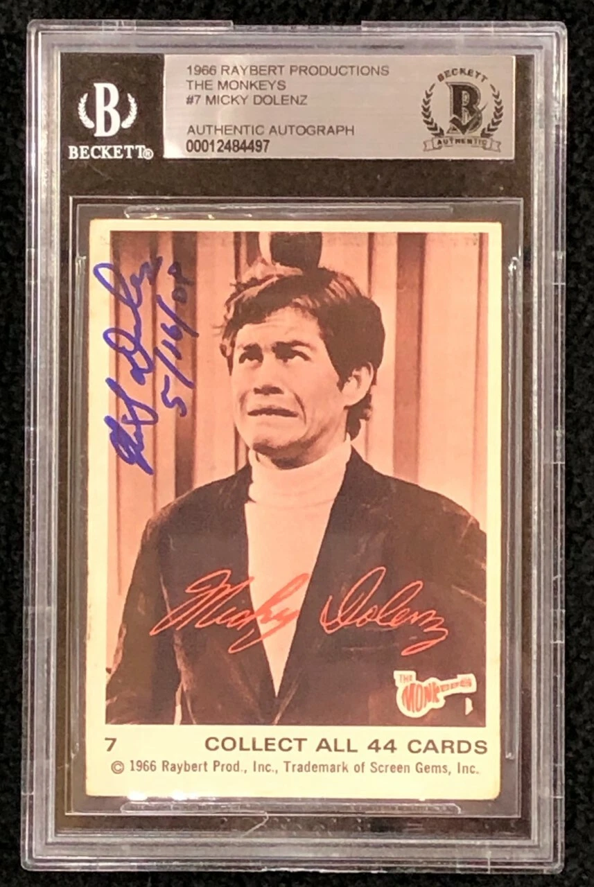 Mickey Dolensz Signed 1966 The Monkees Card #7 Beckett Certified
