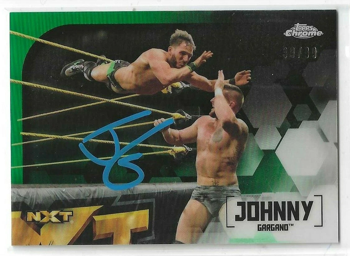 Johnny Gargano Signed 2020 Topps Chrome WWE NXT Green Card #83 39/99
