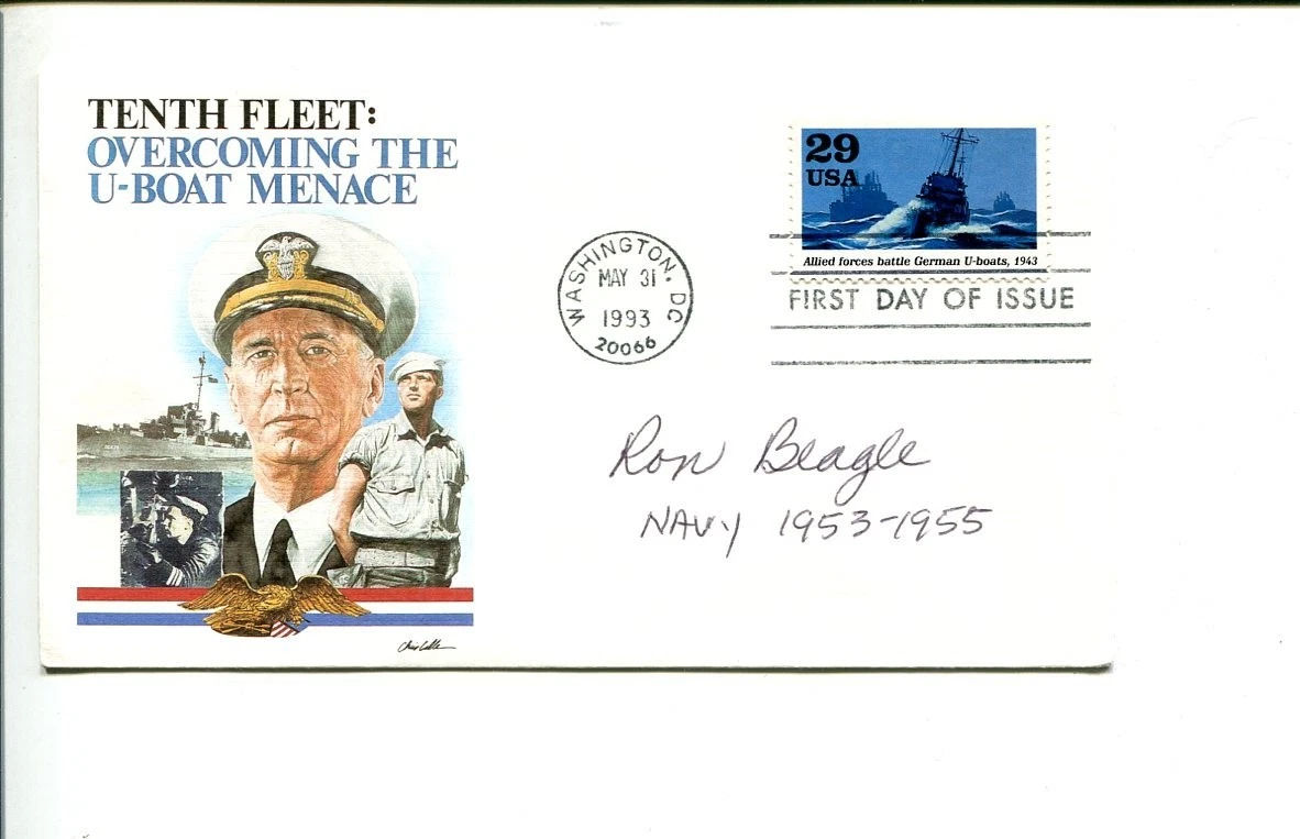 Ron Beagle USN NAVY Football College HOF Maxwell Award Win Signed Autograph FDC
